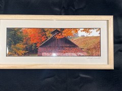 Joseph A Barnett Signed Framed Photo Photographer Kennebunk Maine Barn