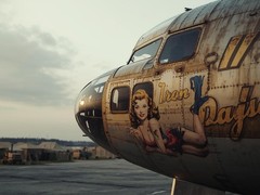 Photo 15×20 Nose Art WWII “Iron Days” Pin-Up Vintage Plane 23