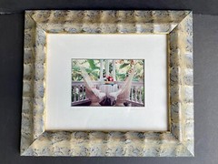 Framed Steve Vaughn Photograph «Key West» Signed Veranda Palm Fronds 11.5×13.75″