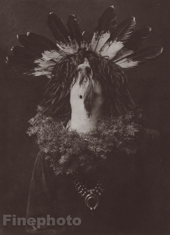 1900/72 EDWARD CURTIS Photo Gravure Native American Indian Navaho Costume Mask