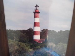 Assateaque Lighthouse Virgina Photo Mounted on Wood Plaque Excellent
