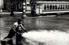 1940 1980s Original Helen Levitt New York City Street Trolley & Water Art Photo