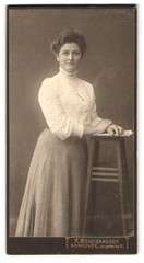 Photograph F. Renziehausen, Hanover, Langelaube 2, portrait young lady in white