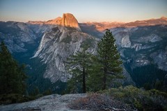 Half Dome at Sunset, Yosemite National Park, California on satin paper or metal