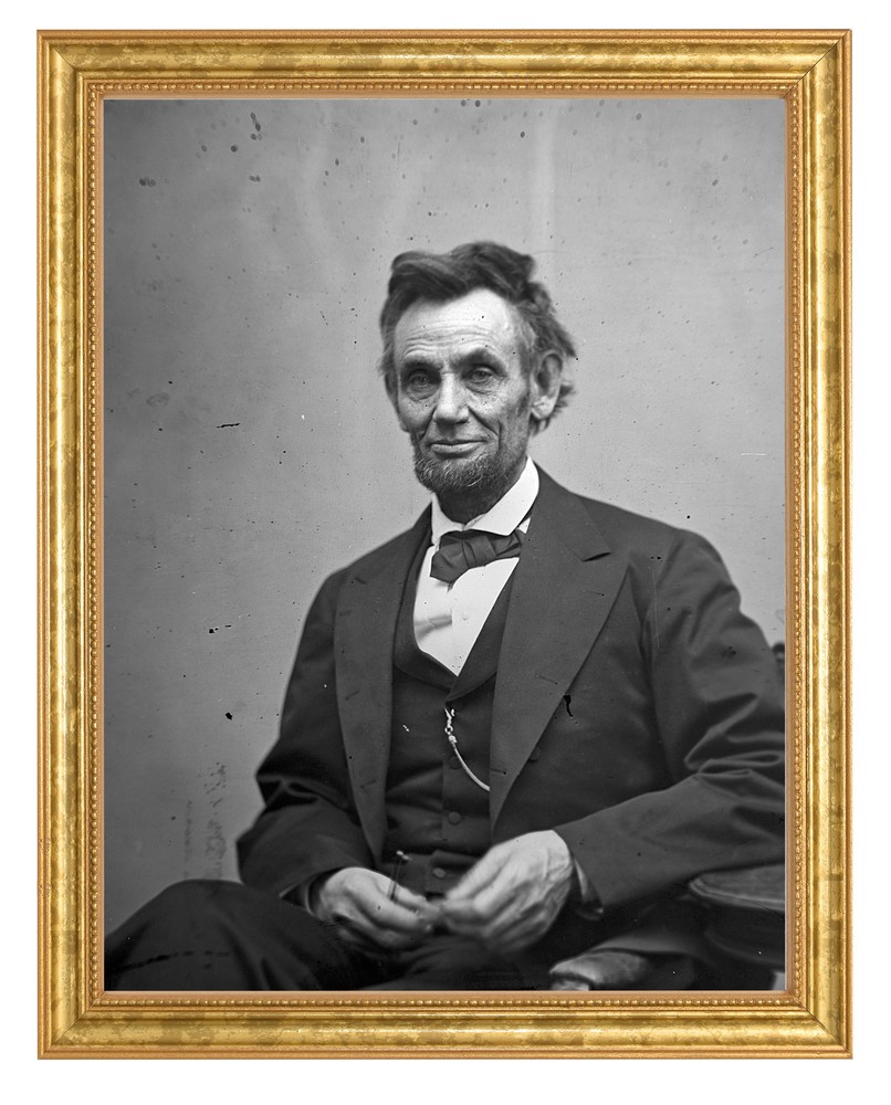 Abraham Lincoln Photograph in a Aged Gold Frame
