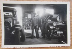 9 old photos motorcycle and car repair shop in Belzig 1930s
