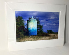 Fine Art Photograph Blue Silo Lake Michigan Shoreline Landscape Signed & Matted