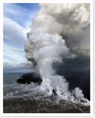 Kilauea Volcano Lava Ocean Entry Near Vacationland Silver Halide Photo 2018