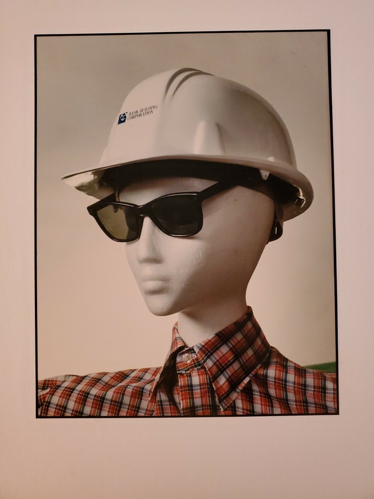 FOAM HEAD HELMET ORIGINAL SIGNED ART PHOTO COLOR STETTNER VTG MATTE NJ CAMERA