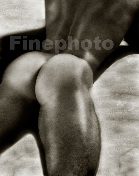 1995 Original SERGIO Nude Male Butt Sun Tan Body Art By THOMAS LIDGE Photo 13×19
