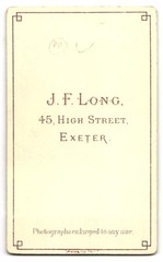 Photograph J. Flong, Exeter, 45 High Street, Elegant Man in Black Suit