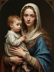 A3 Photo Mother Child Tenderness Artistic Glossy Paper Decor -047