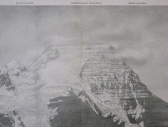 Original 1913 B&W Panorama Photo ROBSON PEAK Canadian Rockies Glaciers Berg Lake