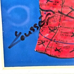 Contemporary Art Photo Framed New York Map Artist Signed Abstract Modern