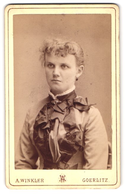 Photograph A. Winkler, Goerlitz, Berlinerstr. 12, Portrait Lady in Biedermeierk