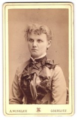 Photograph A. Winkler, Goerlitz, Berlinerstr. 12, Portrait Lady in Biedermeierk