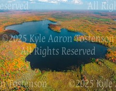 Langford Lake, Watersmeet, U.P., Mich. Gogebic Co. Aerial Photo. Frame Optional.