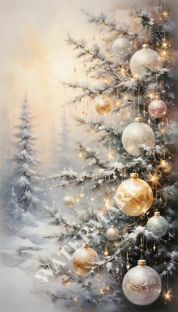 Digital Image Forest Christmas Tree Picture Wallpaper Desktop Wall Art A24