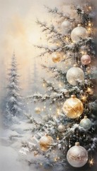Digital Image Forest Christmas Tree Picture Wallpaper Desktop Wall Art A24