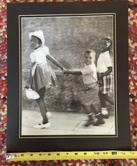 Unique B&W Photographic Print; Children In South Africa; Vintage 14”x17”