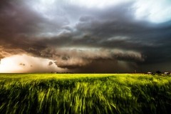 Supercell Thunderstorm Over Field in Oklahoma Photography Print – Weather, Storm