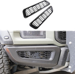Honeycomb Front Bumper Bottom Fog Vent & Side Fender & Headlgiht Chrome Cover Tr