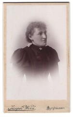 Photograph Joseph Wild, Burghausen, town square, portrait young lady in black