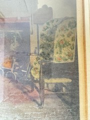 Wallace Nutting Hand Tinted Photo Art of Colonial Style Women at Home