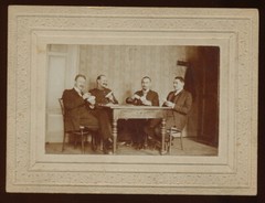 Cardboard Photo – Men’s Round Playing Cards – Circa 1900