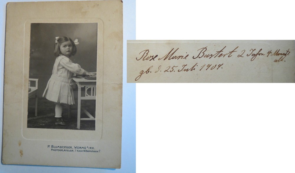 Worms a. Rh. Rose Marie Bartert? as little girl age 2 / KAB