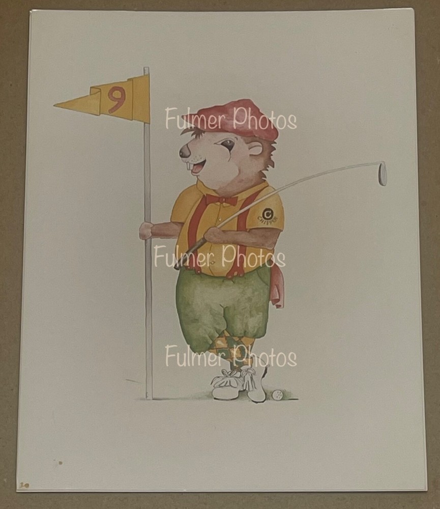 VTG 1960s CHIPPER Chipmunk HOLE #9 Golf Art Humor Decor POSTER PHOTO 11×14 COA