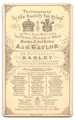 Photograph A. & G. Taylor, Hanley, 29 Piccadilly, Portrait of a Gentleman