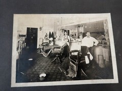 Vintage Original Black & White Photograph – Barbershop in Madisonville Kentucky