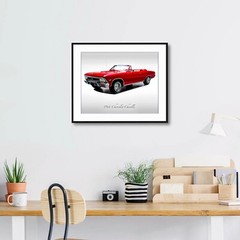 Classic Cars – 1966 Chevy Chevelle SS Convertible in Red – Muscle Car – Print