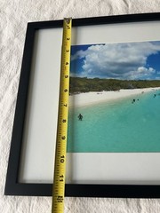 Framed Caribbean Beach Landscape Photograph 12×16 Black Frame Ocean Wall Art