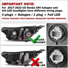 -For 2017-2022 Honda CR-V LX/EX/EX-L 4-Door [Halogen Type W/Led DRL] OEM Project