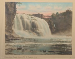 Vintage Framed HARRIS Hand Painted photo Circa early 20TH century Ausable Chasms
