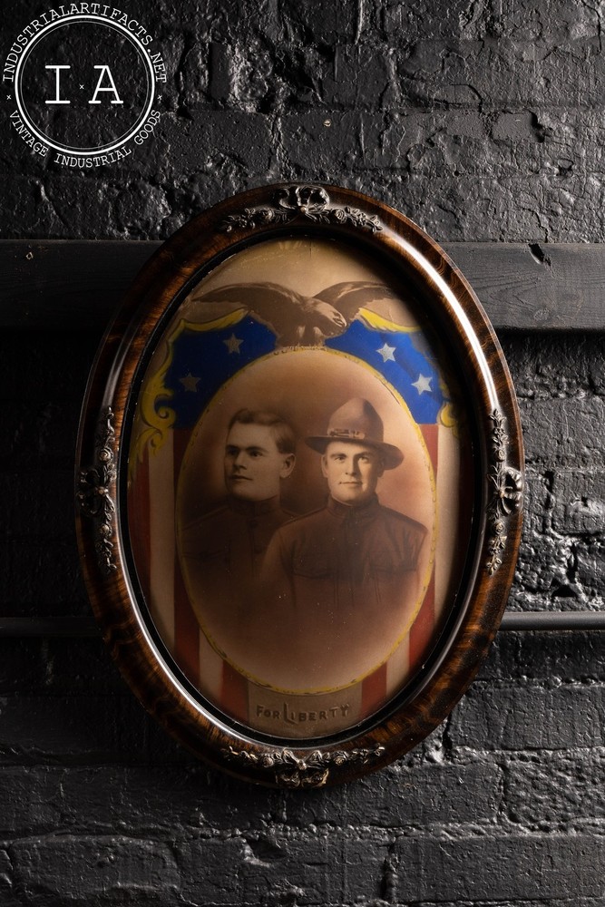 Vintage Oval Convex Glass World War One Portrait