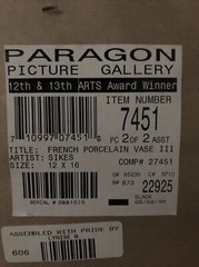 Set of 2 Paragon Picture Gallery French Porcelain Vases Framed Matching Frames