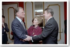 President Ronald Reagan And Nancy Reagan With Billy Graham 1981 Photo