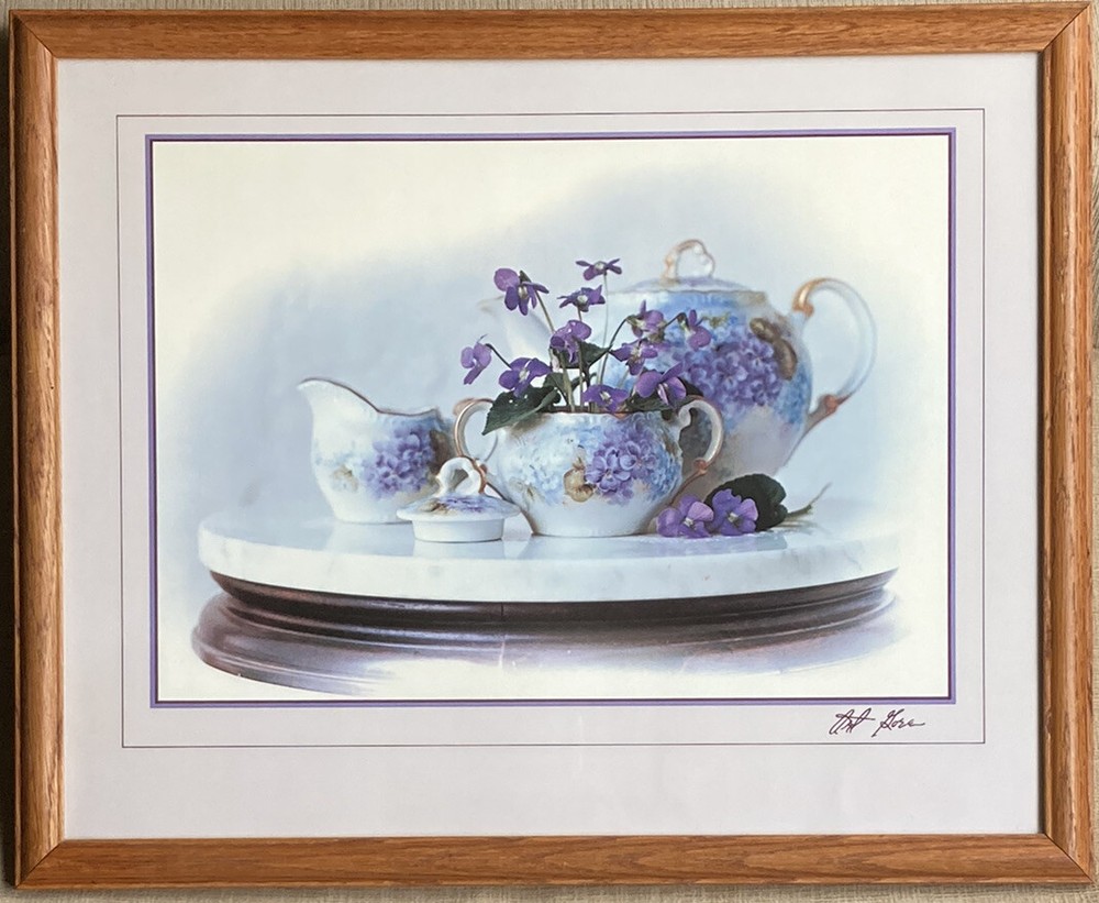 RARE Vintage 1983 Art Poster Series 700B Art Gore Photograph “Violets” Framed
