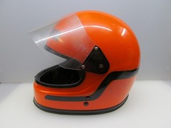 Helmet Roman 1970s Orange Orig. Vintage Retro Motorcycle Helmet Motorbike