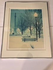 Armin Clobes Signed Fine Art Cityscape Winter Color Photograph Framed 22×18″