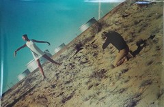 Desert fashion photo shoot model photographer oil refinery vintage art photo