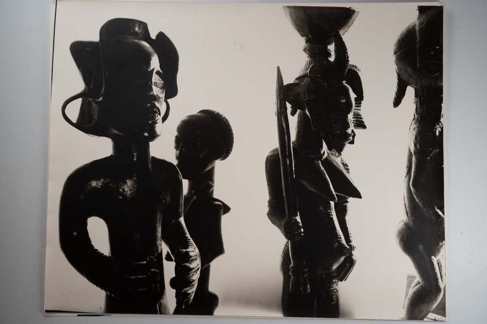 Vintage Photo African Chokwe Statue Sculpture From Angola 40X50Cm