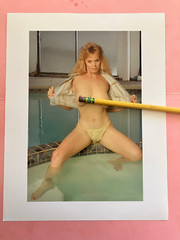 TOPLESS in JACUZZI – COLOR 8×10″ photo , 1980s Amateur Art Model