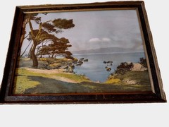 Rare Vtg. Nenke Ostermaier Photochromie Dresden Print Germany 17×12.75″ Framed