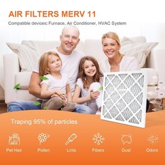 12x12x1 Air Filter 4 Pack MERV 11 AC Furnace Pleated Air Filters for Home Off…