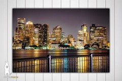 Boston Skyline at Night – Fine Art Photography Prints – Paper, Canvas, Metal