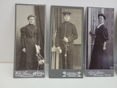 Mixed lot photos portraits cardboard 1900/10 soldiers Mrs. Düsseldorf Leipzig #265621